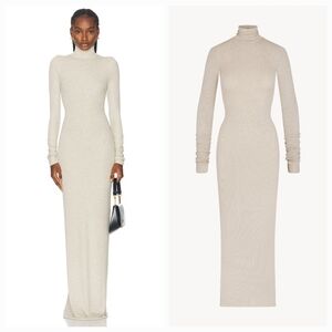 ÉTERNE' Long Sleeve Turtleneck Maxi Dress in Sand XS NWT